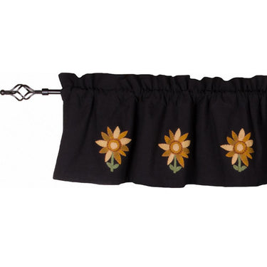 Sunflower Power Valance Black Lined VLDG0037 - The Fox Decor
